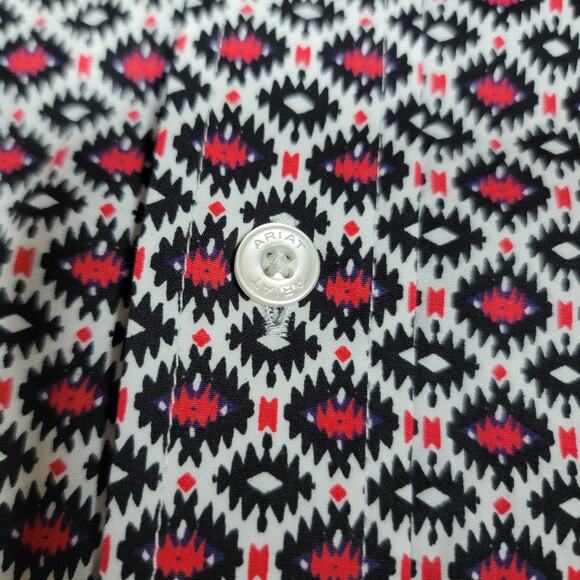 Ariat Mens Button Down Shirt Aztec Pink Purple White 3XL - Picture 5 of 8